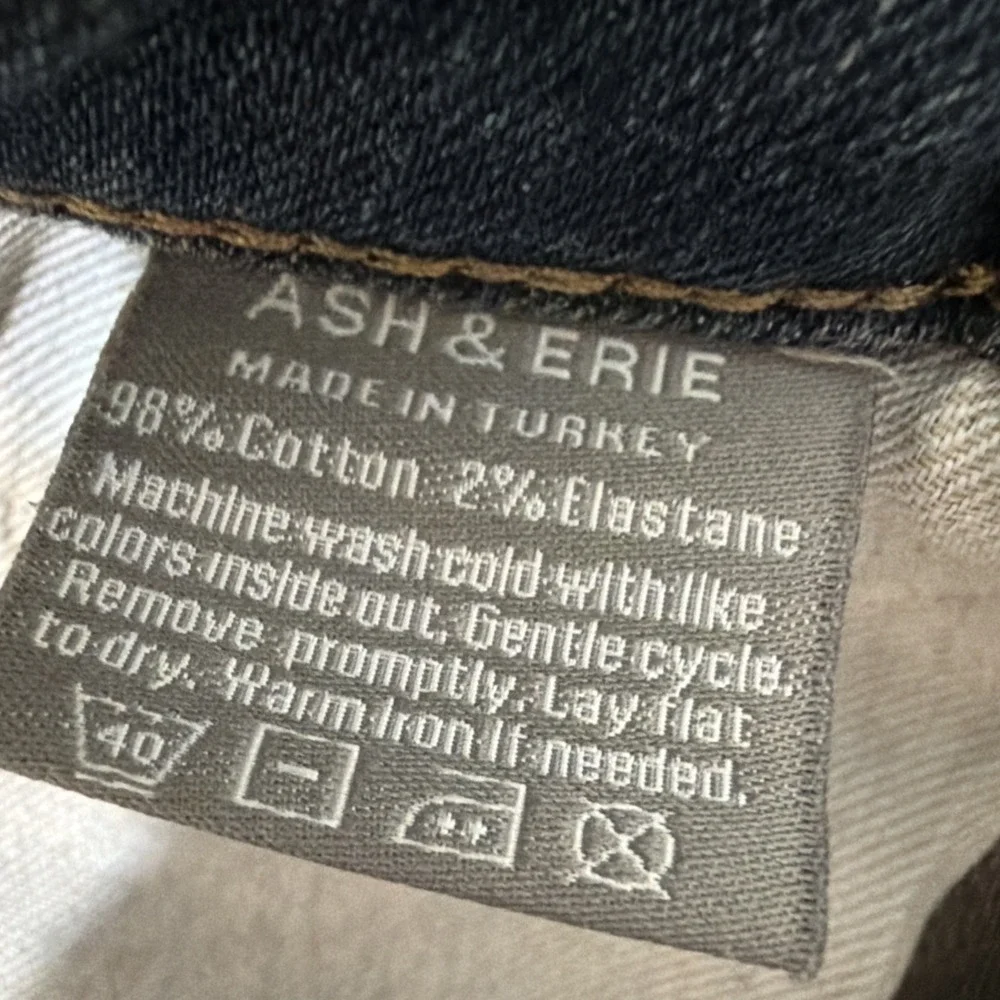 Ash & Erie Jeans Mens 33x29 Straight Denim meas 36x28 med dark wash